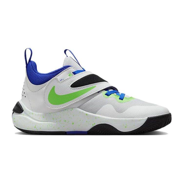 Nike Team Hustle D11 GS Green Strike Racer Синие детские кроссовки White Summit-White Pure-Platinum DV8996-101