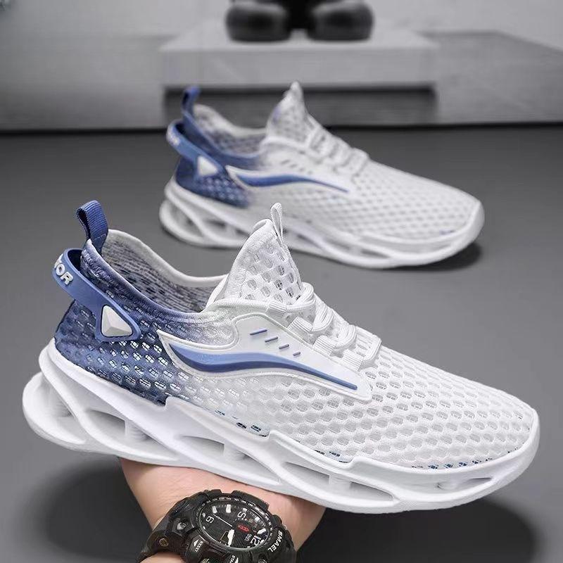 Men's shoes summer breathable hollow blade sole mesh shoes comfortable breathable lightweight mesh casual low-top running shoes