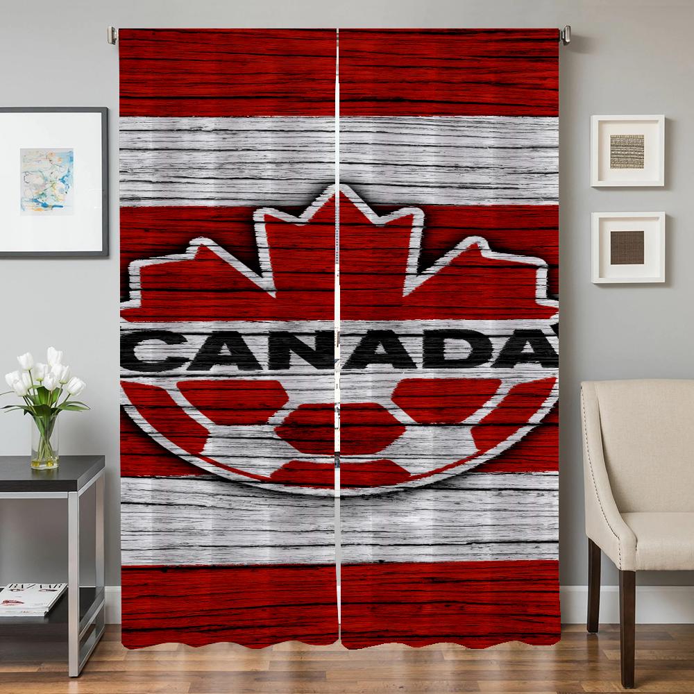 Кухонные шторы для гостиной 2 штуки светонепроницаемые шторы штора для двери C-канадская национальная сборная перегородка украшение для спальни