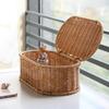Богемная корзина для хранения из искусственного ротанга - Плетеная коробка для хранения, Пыленепроницаемая подставка для столовых приборов, Корзина для домашнего декора, Кухонный органайзер