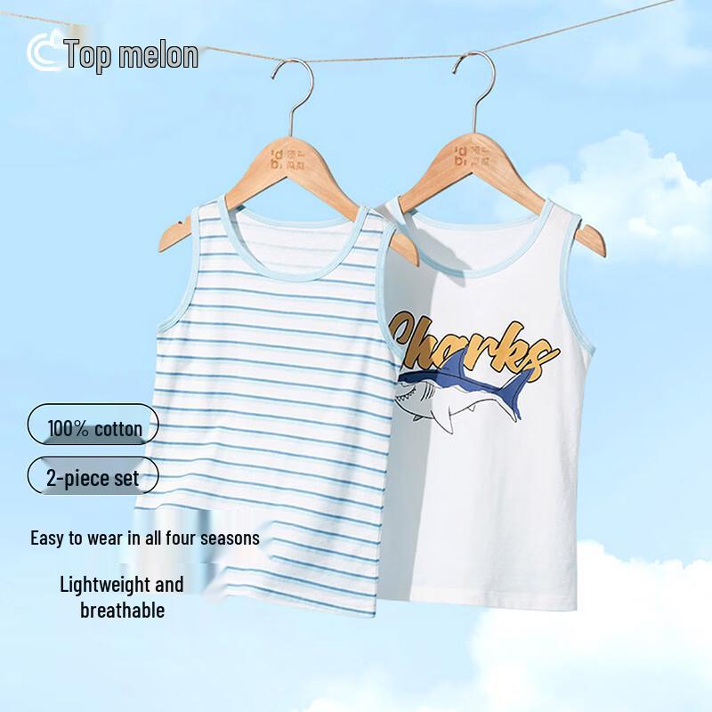 Dingguagua Boys' Cotton Summer Tank Tops - 2 Pack