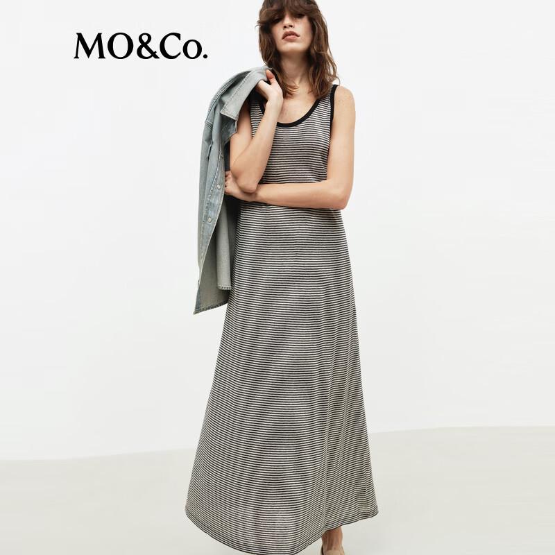 MO&Co. Striped A-Line Vest Dress