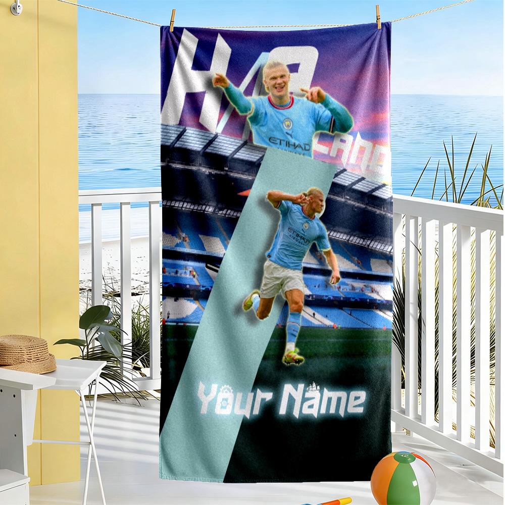 Haaland Customized Name Beach Towel Quick-Dry Soft Microfiber Suitable for Sports Travel Swimming Yoga Bathroom Beach And Pool