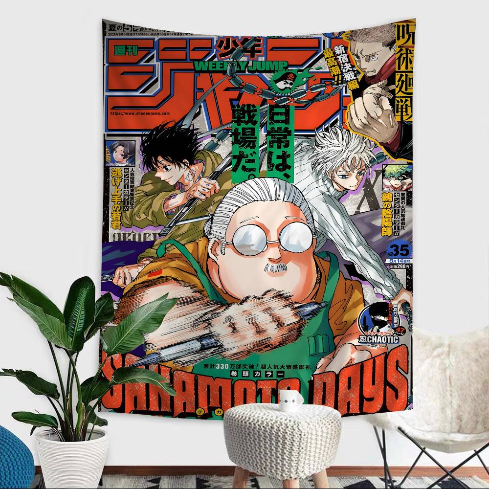 SAKAMOTO DAYS Anime Hanging Bohemian Tapestry Japanese Wall Tapestry Anime Kawaii Room Decor