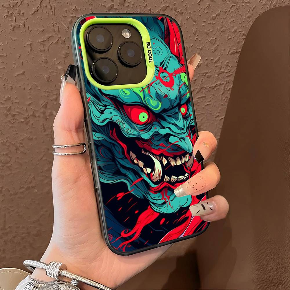 Япония Лицо Призрака Самурай Чехол Для Телефона Для iPhone 16 15 14 13 12 11 Pro Max X XR XS MAX Матовый Ударопрочный Задняя Панель Противоударный Матовый Чехол