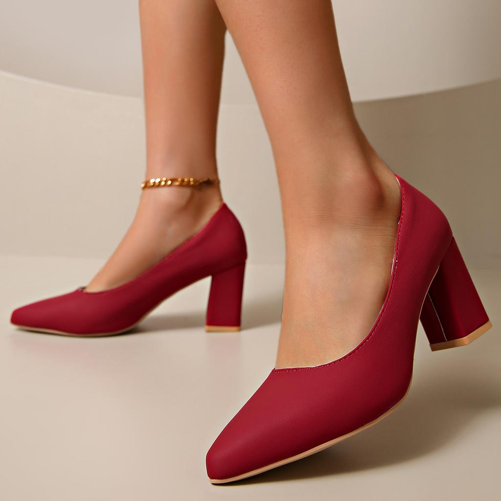 Женская обувь на низком каблуке, модные туфли больших размеров, однотонные, для офиса и карьеры, сексуальные туфли с острым носком для женщин