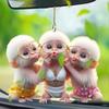 Monkey Car Hanging Pendants Acrylic 2D Car Charms for Backpack Keychain Cute Rearview Mirror Decoration Christmas Gift for Friends