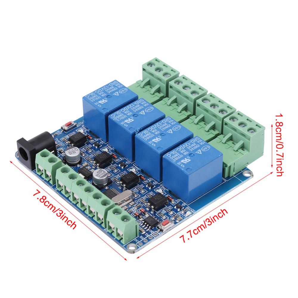 Маломощное 4-канальное реле DC 12V Микроконтроллер STM8S103F3 4-канальный релейный модуль Системы умного управления
