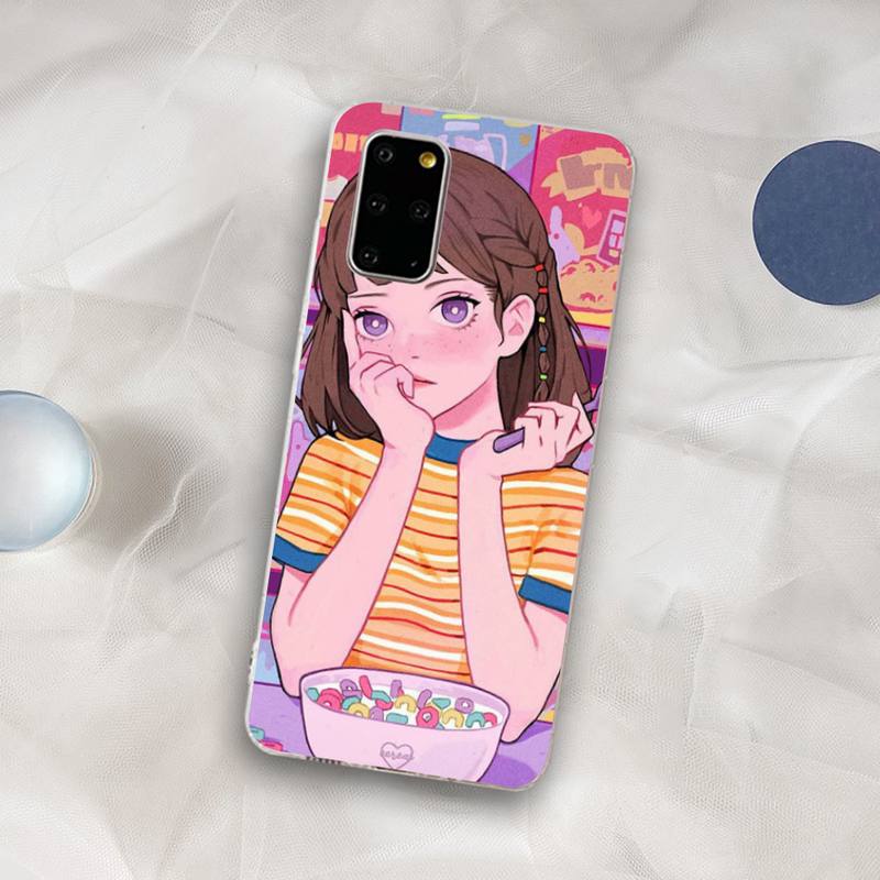 INS Kawaii японский аниме рисунок девушка чехол для телефона для Samsung S21 A10 для Redmi Note 7 9 для Huawei P30Pro Honor 8X 10i