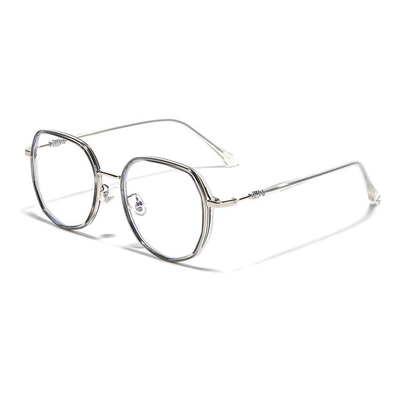 Glasses Square Rhombus Polygon Flat Glasses Women'S Literary Tr90 Frame Glasses Men