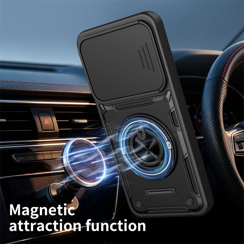 Защитный чехол Funda Para For Samsung Galaxy A37 A57 A17 5G A07 4G Чехол Слайдер Крышка задней панели с защитой объектива камеры Магнитное кольцо-подставка Защитный Coque