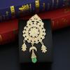 Elegant Gold Color Round Flower Brooch Ladies Jewelry Crystal Moon Pendant Brooch