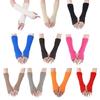 Fashion Knitted Fingerless Gloves 30cm Half Finger Arm Sleeves All-match Solid Color Arm Cover for Skiing Cycling