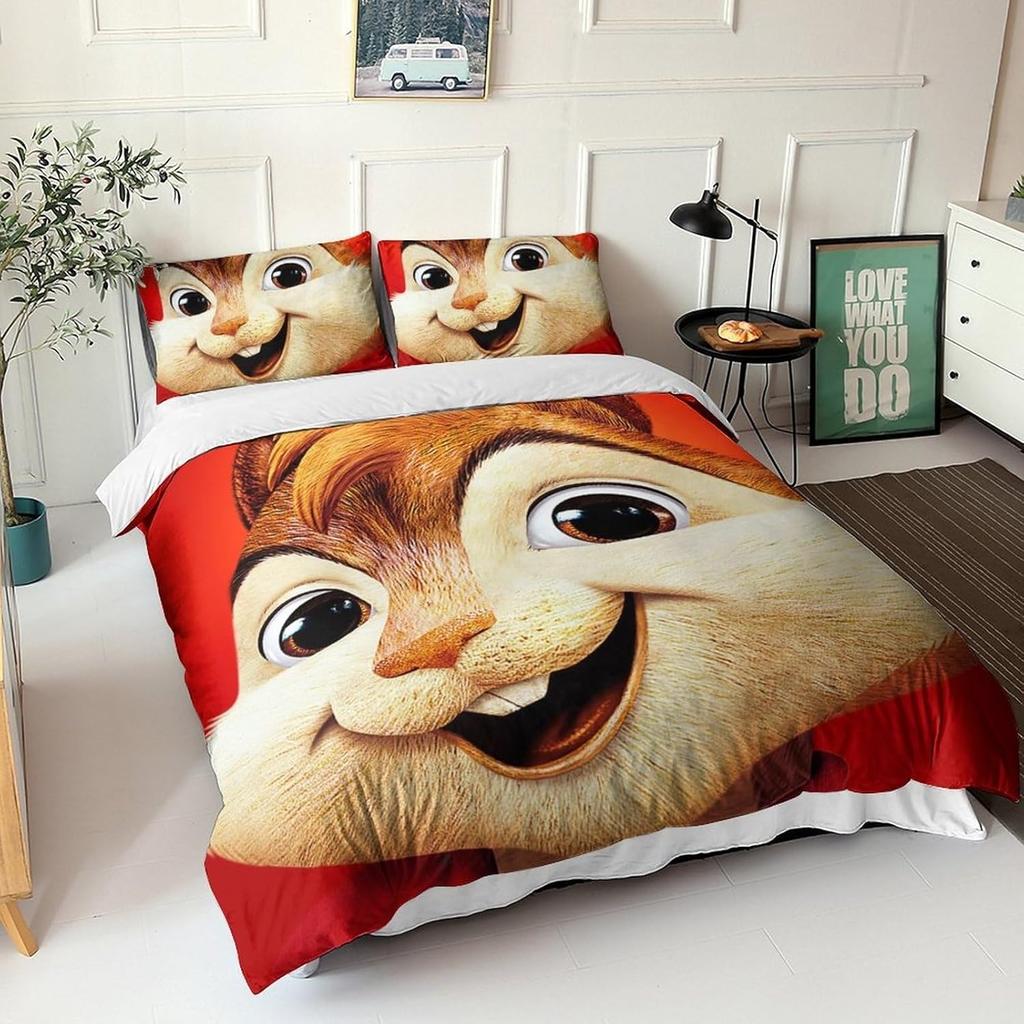 3D Print Alvin and the Chipmunks Bedding Set Twin Queen King Full Size Duvet Cover Pillowcase Bed boys girls Adult Home Textiles