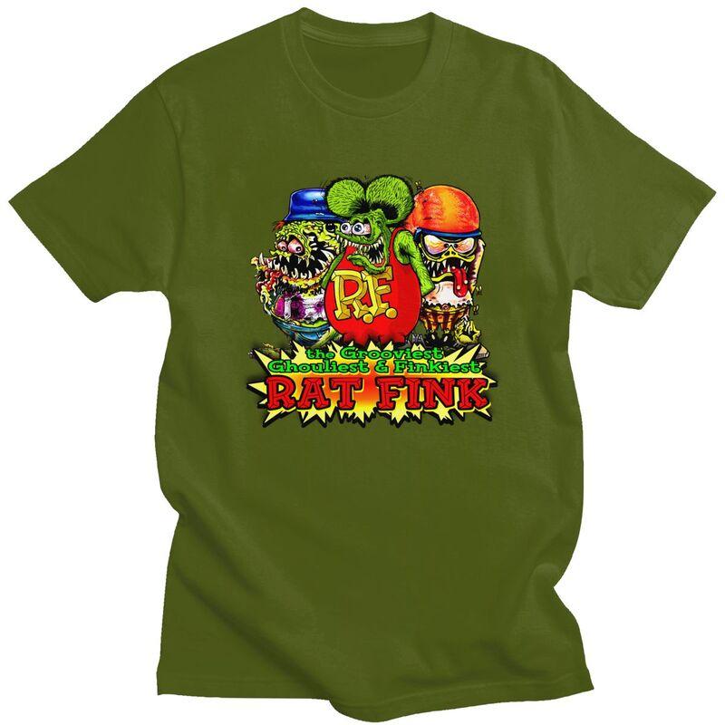 Мужская футболка на заказ с рисунком Rat Fink из аниме и мультфильмов Футболка Футболка Футболки Свободный крой Одежда