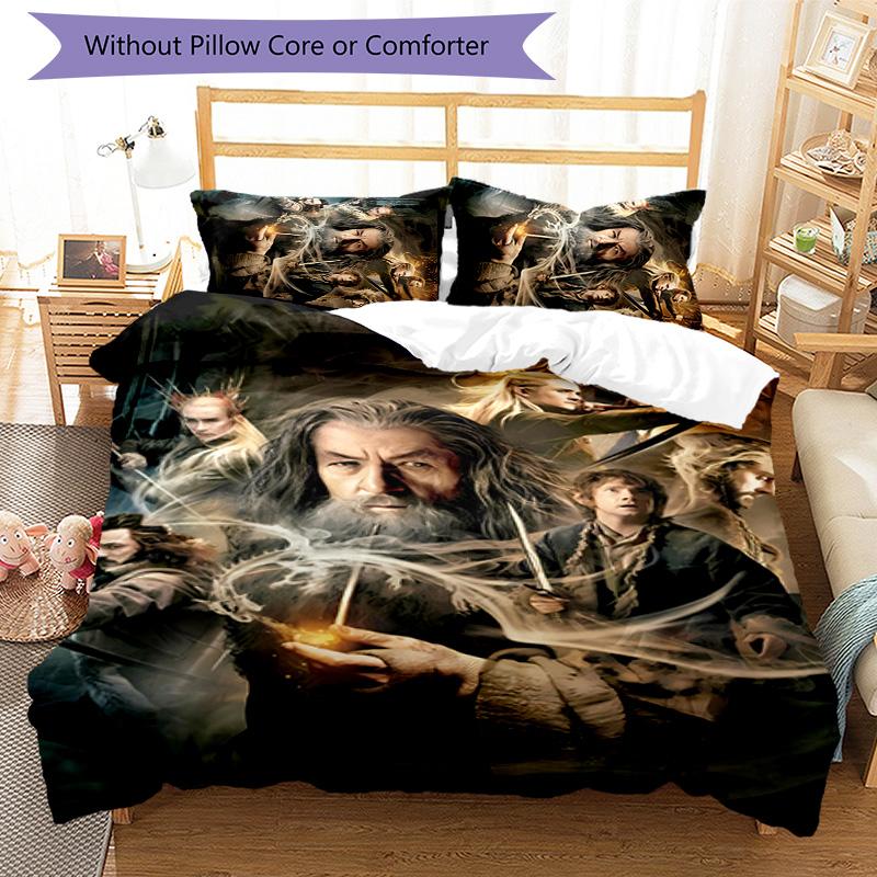 3pcs The Lord of the Rings1 pattern bedding set duvet cover set includes duvet cover &pillowcases, perfect all season bedroom decoration & gift