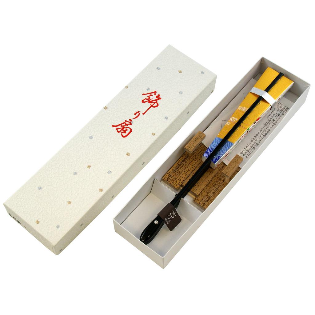 Осака Чосейдо Декоративные складные веера Сделано в Оригинальный набор с ароматизированной в бумажной коробке с подставкой для веера Карета Веер, 9,5 (29 см), Япония, в киотском стиле