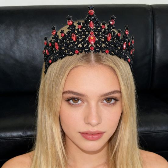 Женская Корона Искрящиеся Стразы Инкрустированная Свадебная Диадема Надежная Фиксация Легкая Корона Принцессы с Изогнутыми Концами Шпильки Аксессуары для Волос