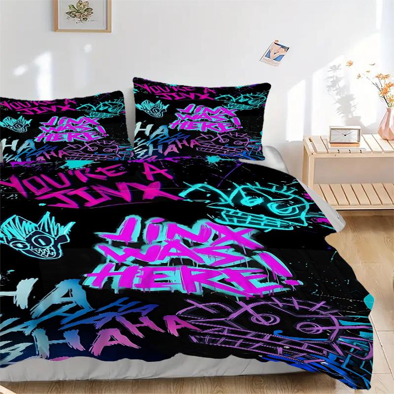 3Pcs Graffiti Art Night Party Bedding Sets For All Sizes New 3D Printed Bed Cover Comforter Duvet Cover Pillowcase Bedroom Decoration