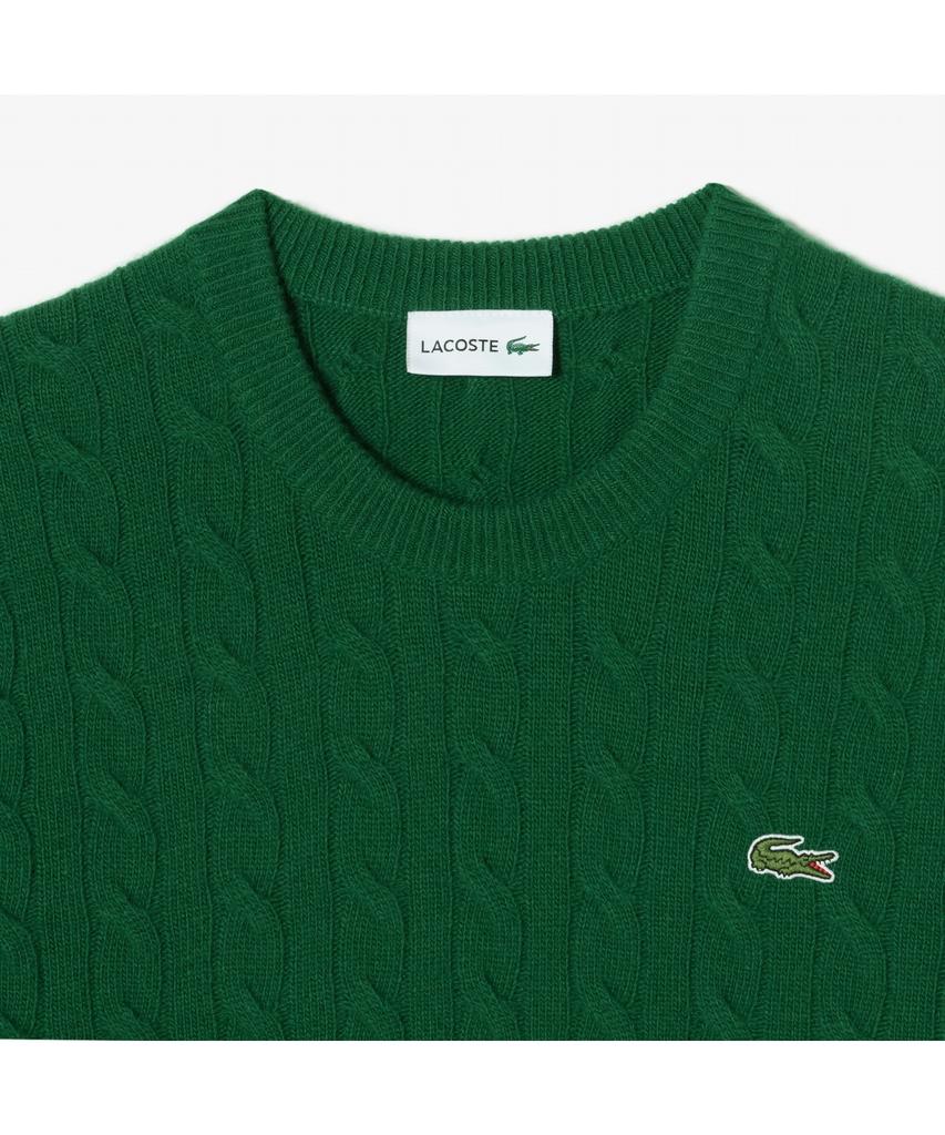 Мужской вязаный пуловер LACOSTE с круглым вырезом и косами Ah816E-55N 132