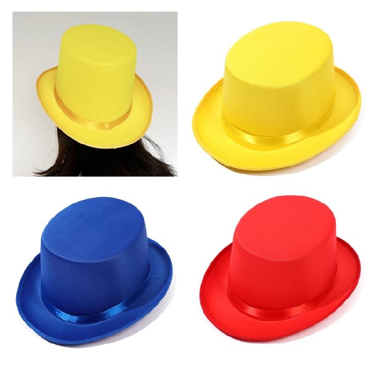 Elegant British Style Trilby Hat Flat Top Felts Hat for Magicians Gentleman