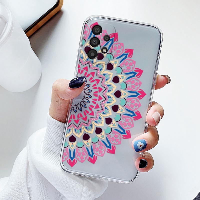 Чехол для телефона Samsung A53 5G A33 Цветочный силиконовый чехол для Samsung Galaxy A73 Fundas Coque Прозрачный мягкий Capas Цветочный ТПУ