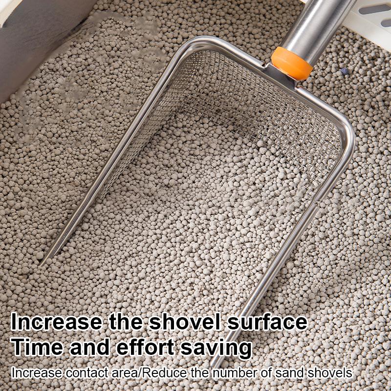 1pcs Stainless Steel Fine Mesh Cat Litter Scoop Easy To Clean Non-Stick Shovel For Reptiles Sand Efficient Durable Litter Scoop