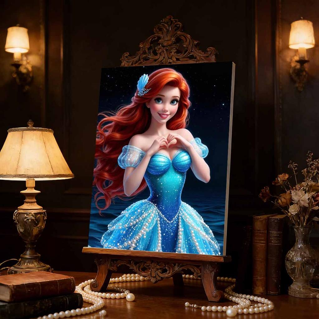 Disney Русалочка DIY Жемчужное Искусство для Ариэль Ручной Работы Подарок Подходит для Украшения Стен Идеально Подходит как для Дома, так и для Офиса