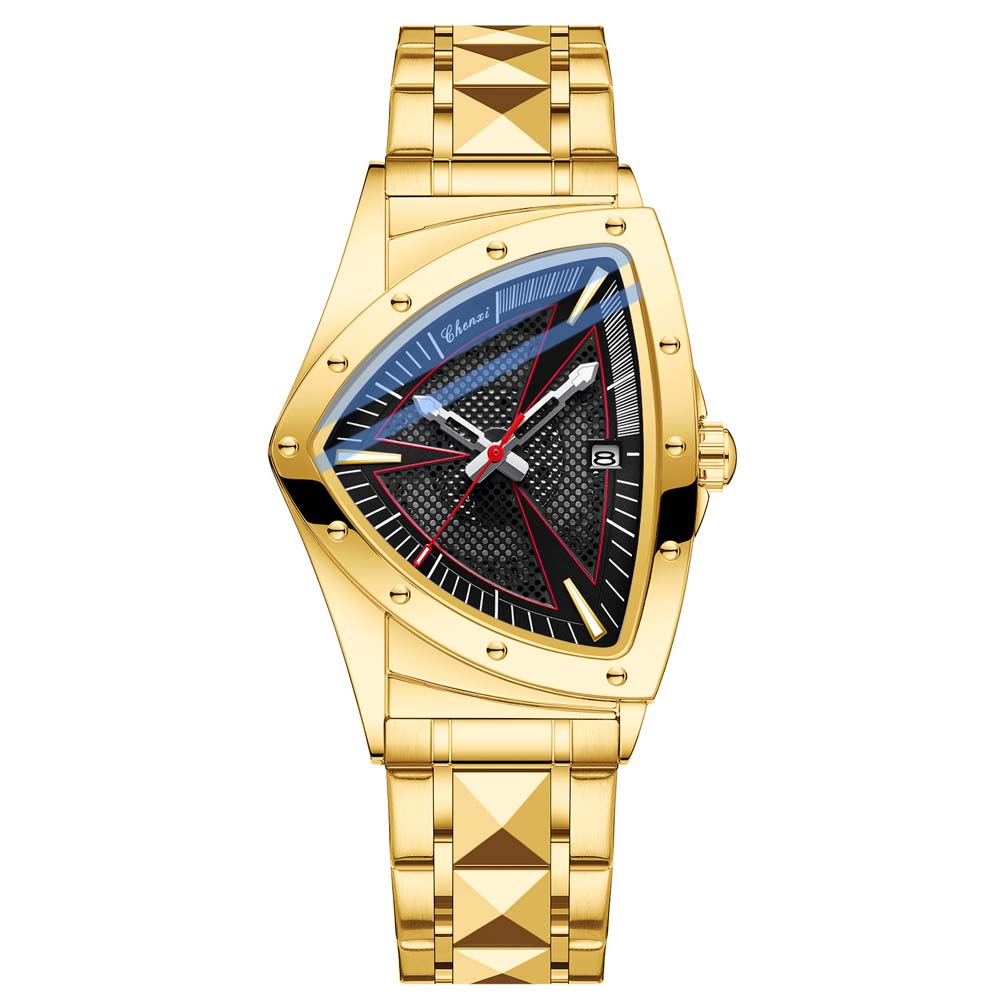 CHENXI Fashion Men's Watch Quartz Wristwatch Casual Hollow Triangle Watch Luxury Men's Gift Clock Relojes Para