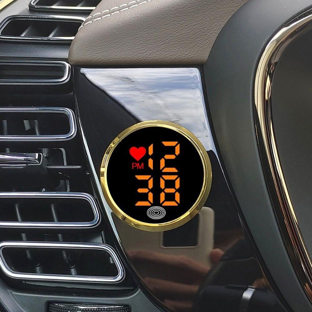 Mini Car Dashboard Clock Touch-Activated Digital Clock Stick-On Clock for Car Boat Bike Truck