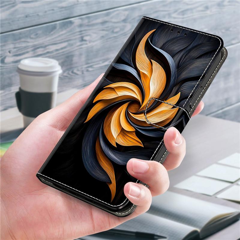 Кожаный чехол-портмоне для IPhone 17E 16E AIR 17 16 15 14 Plus Pro Max, чехол-книжка, магнитный кошелек, чехол с рисунком Цветы Олень Funda
