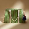 Ocean Mist Fringes Fiesta Beach Tote - Cotton Boho Bag