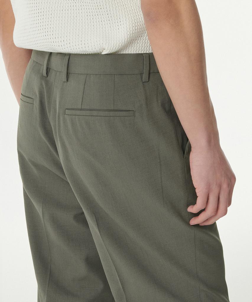 MUSINSA STANDARD Cool Touch Semi-Wide Hidden Banding Slacks [Khaki Gray]
