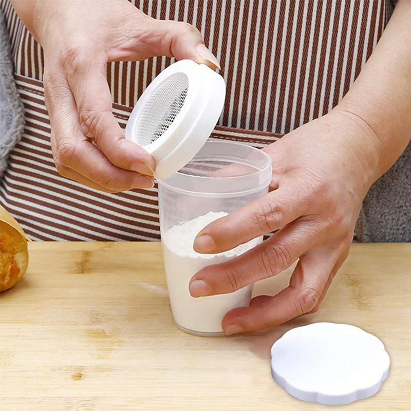 Шейкер для сахара с крышкой Просеиватель для какао-муки Мелкоячеистый шейкер Сахарная пудра Может необычный кофе Земснаряд Шоколадный шейкер