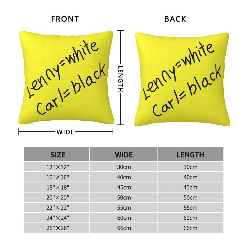 Lenny White Carl Black Square Pillowcase Polyester Linen Velvet Printed Zip Decor Throw Pillow Case Home Cushion Case 18"