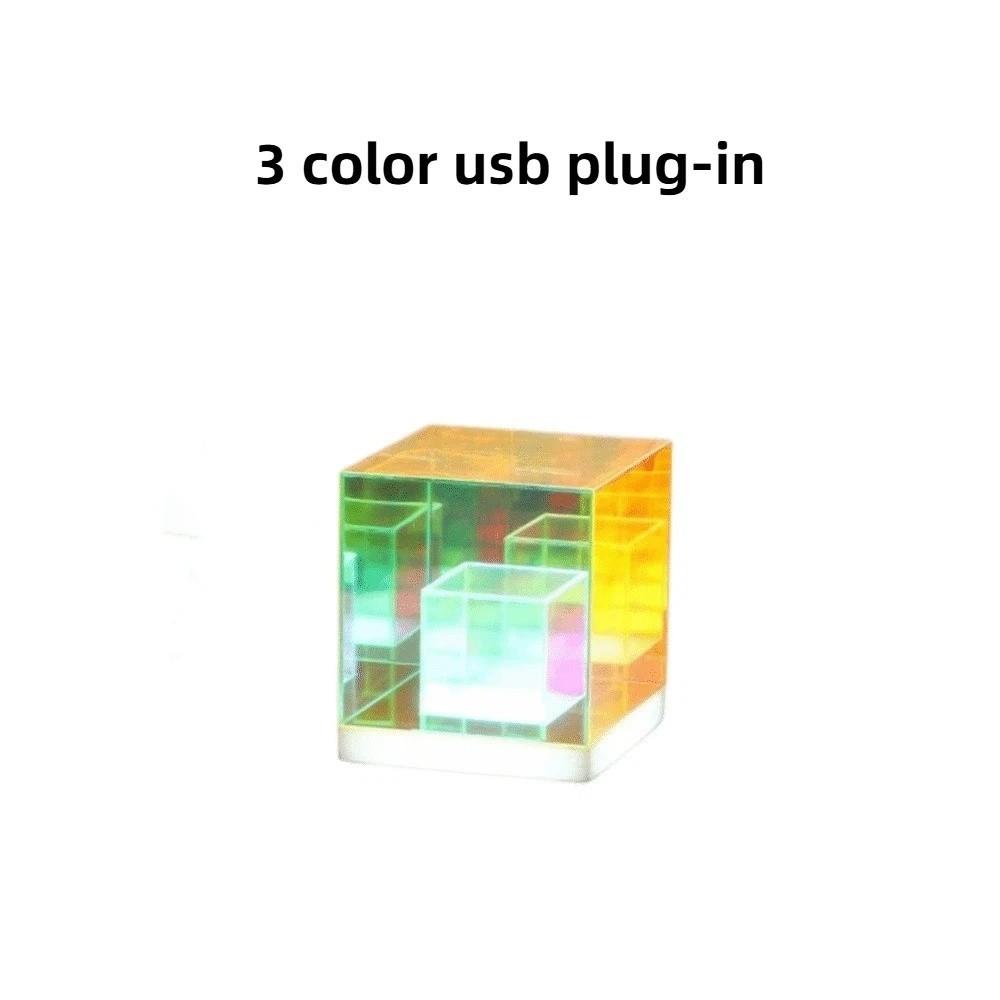 USB Rechargeable Colorful Table Lamps Mixing Color Cube Desk Light Home Decor