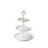 Luxury Ceramic Tiered Serving Platter with Hammered Texture