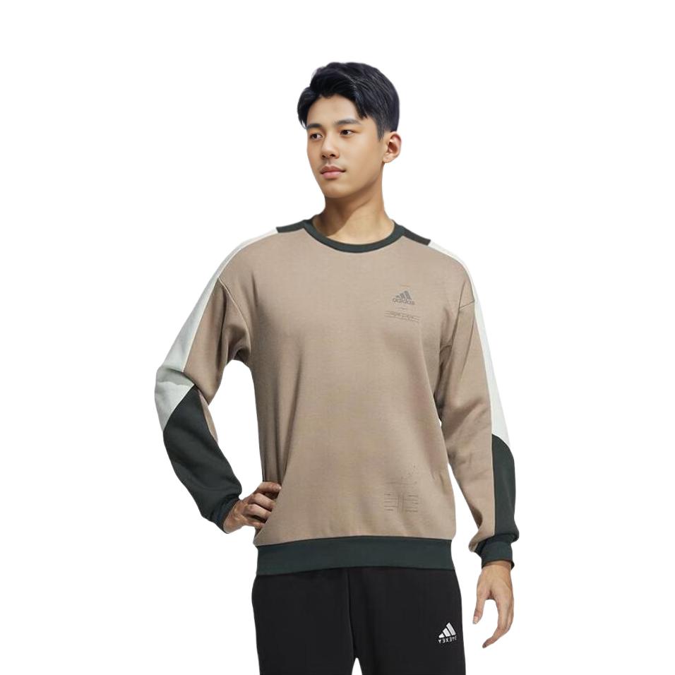 adidas Толстовки Мужские Хаки Круглый вырез Умеренный Обычный HN9024