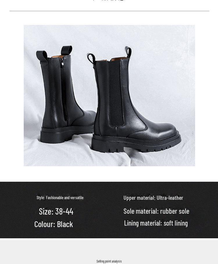 Осенние мужские высокие ботинки челси с круглым носком 2024 года 70181-R