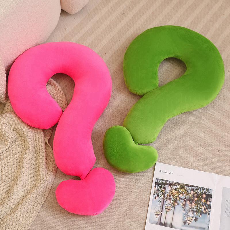 Neck Question Mark Pillow Plush Toy Cartoon Stuffed Doll Cute Decorative Cushion