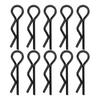 10Pcs 7MM RC Car Shell Clip RShape Metal Body Clips Pins for 15 16 18 110 RC Car(Black )