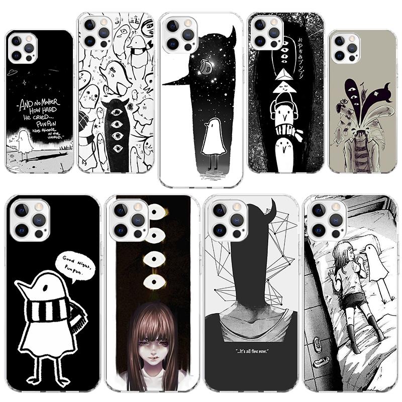 Oyasumi Punpun Phone Case for iPhone 11 12 13 Mini 14 15 Plus 16 Pro Max 17 Air 16E 7 8 SE 17ProMax Soft Fundas Cover 11 12 13 M