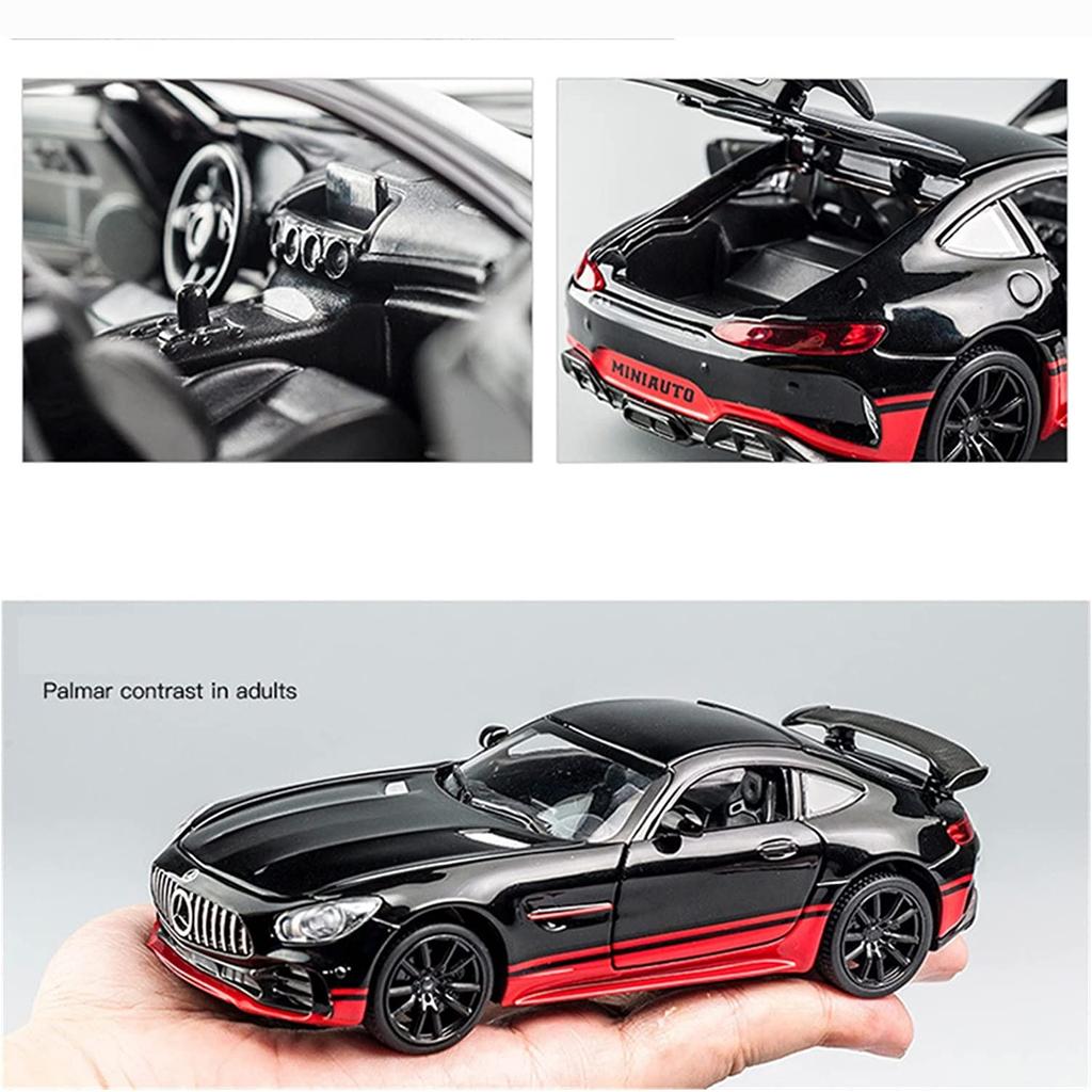 1/32 Scale Benz AMG GTR Sports Car Model Toy Car Die Casting Alloy Car Model Pull Back Vehicles Toys for Toddlers Kids Boys Girls Gift