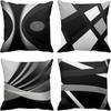 Black and White Geometric Pattern Pillow Covers Set of 4 ,,sofa and Chair Cushion Covers, Home Bedroom Room Decoration
