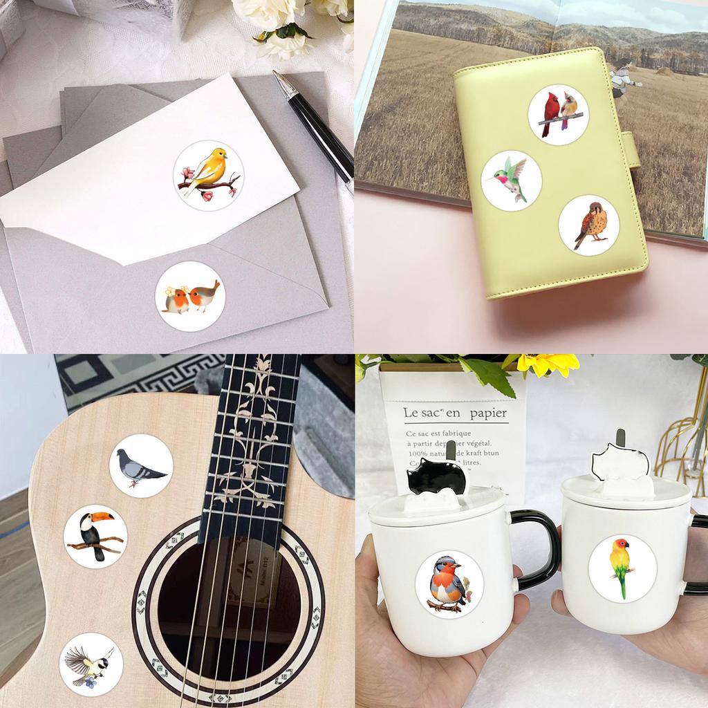 500 Наклеек/Рулон Мультяшные Животные Птицы Рулонные Наклейки Наклейки для Поощрения Креативные Рулоны для Ежедневника Лента Премиум