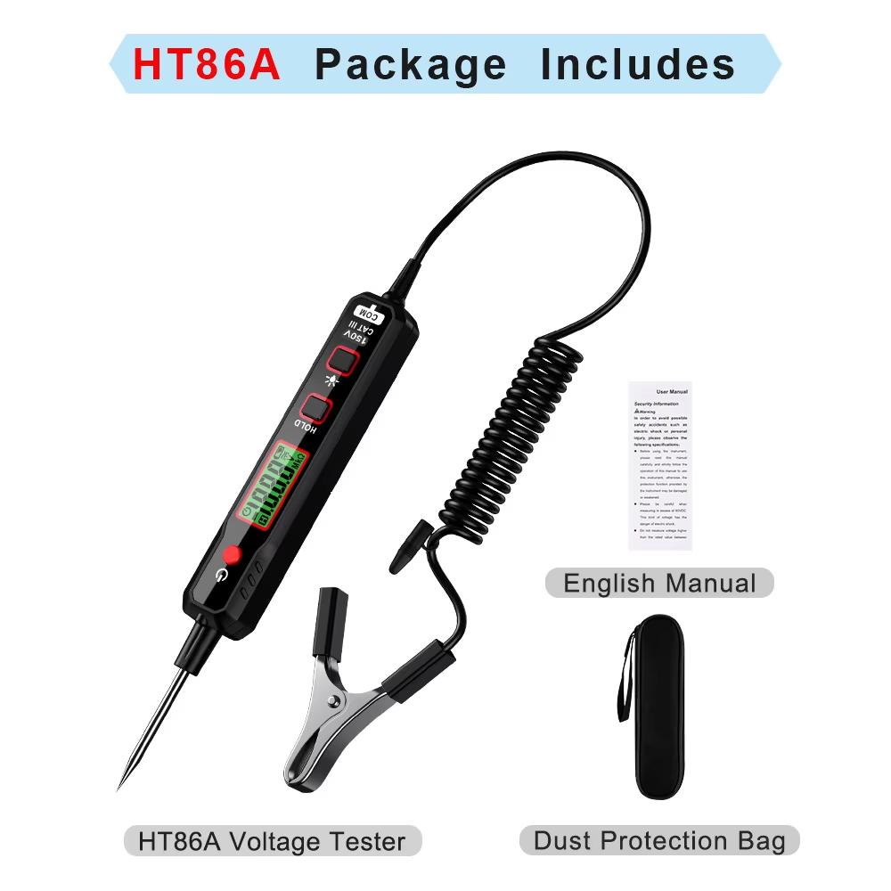 HT86A Car Voltage Detector Pen Automobile Fault Maintenance Circuit Tester Digital Backlight Car Fuse Diagnostic Probe Test Pen