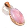 Pink Opal Gemstone Copper Jewelry Pendant 2.17"