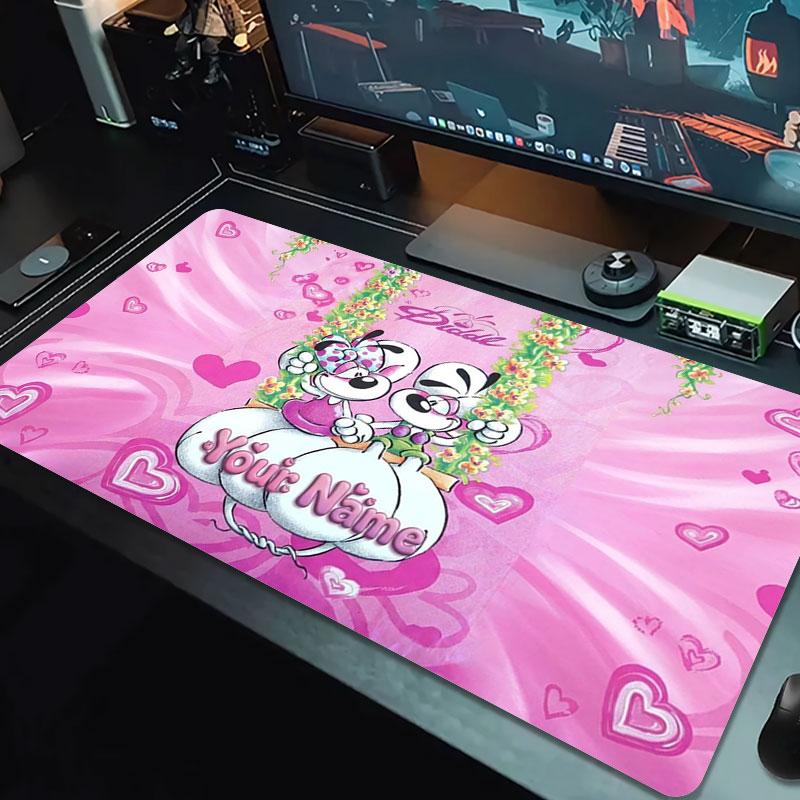 Diddl Custom Name Large Size Mouse Pad Large Gaming Table Cushion Non-slip Laptop Tablet Big Mousepad XXL Mat Mini PC Playmat With Lock edge
