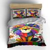 Colorful lion with flowers. Bedding sets Duvet cover sets Duvet covers Pillowcases(1* Duvet Cover 2* Pillowcases without duvet insert)