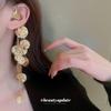 Плиссированные круглые бахромчатые серьги-подвески с пайетками, индивидуальные, преувеличенные, в стиле хэви-метал, без прокола ушей, модные серьги для commuters, женщины